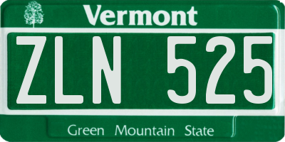 VT license plate ZLN525