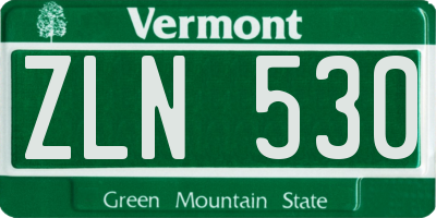 VT license plate ZLN530