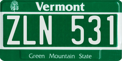 VT license plate ZLN531