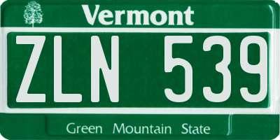 VT license plate ZLN539