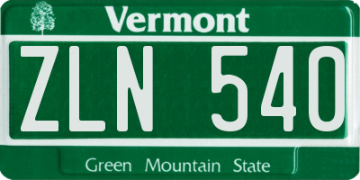 VT license plate ZLN540