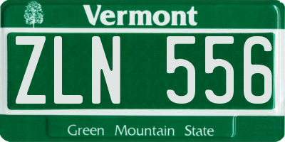 VT license plate ZLN556