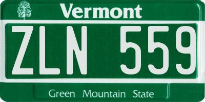 VT license plate ZLN559