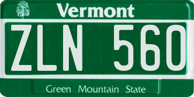 VT license plate ZLN560