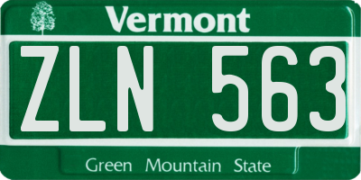 VT license plate ZLN563
