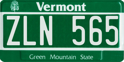 VT license plate ZLN565