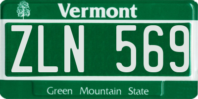 VT license plate ZLN569