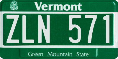 VT license plate ZLN571
