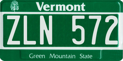 VT license plate ZLN572
