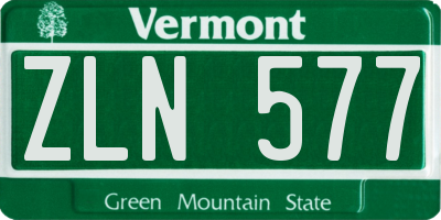 VT license plate ZLN577