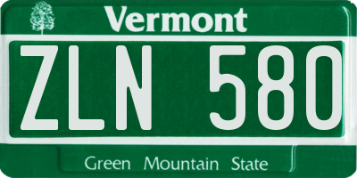 VT license plate ZLN580