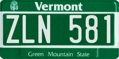 VT license plate ZLN581