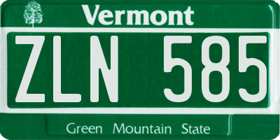 VT license plate ZLN585