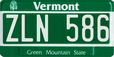 VT license plate ZLN586