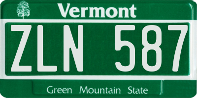 VT license plate ZLN587