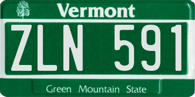 VT license plate ZLN591