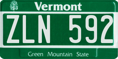 VT license plate ZLN592