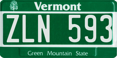 VT license plate ZLN593