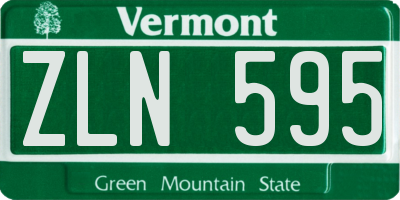 VT license plate ZLN595