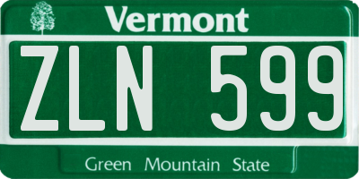 VT license plate ZLN599