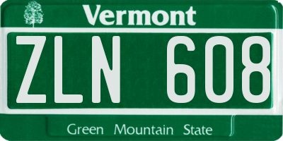 VT license plate ZLN608