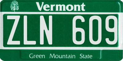 VT license plate ZLN609
