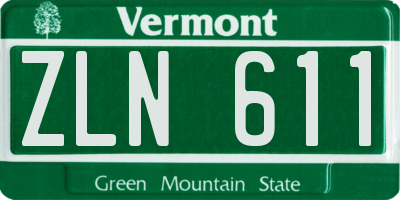 VT license plate ZLN611
