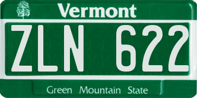 VT license plate ZLN622