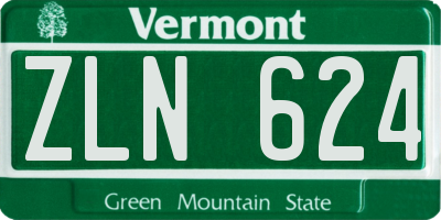 VT license plate ZLN624
