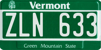 VT license plate ZLN633
