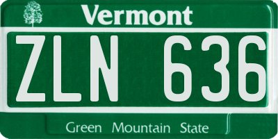 VT license plate ZLN636