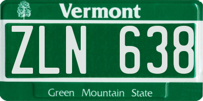 VT license plate ZLN638