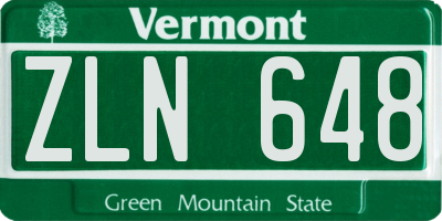 VT license plate ZLN648