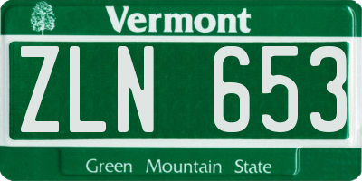 VT license plate ZLN653