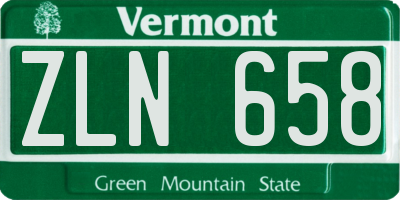 VT license plate ZLN658