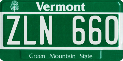 VT license plate ZLN660