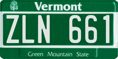 VT license plate ZLN661