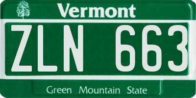 VT license plate ZLN663