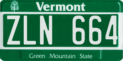 VT license plate ZLN664