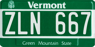 VT license plate ZLN667