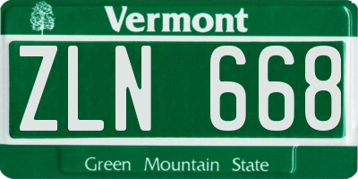VT license plate ZLN668