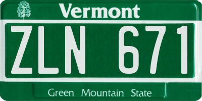 VT license plate ZLN671