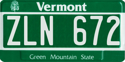 VT license plate ZLN672