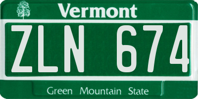VT license plate ZLN674