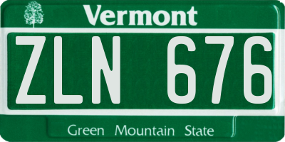 VT license plate ZLN676
