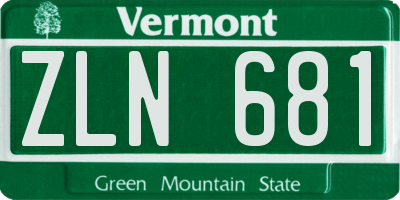 VT license plate ZLN681