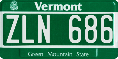 VT license plate ZLN686