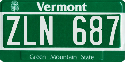 VT license plate ZLN687