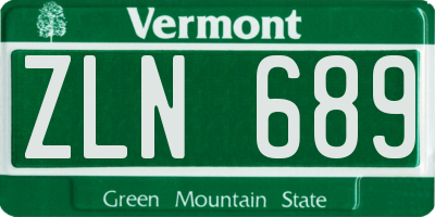 VT license plate ZLN689