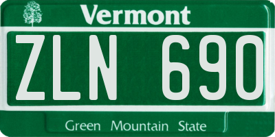 VT license plate ZLN690